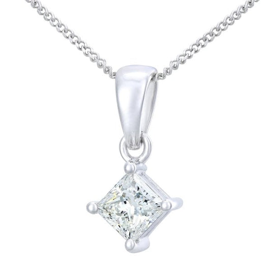 0.50ct Diamond, 18k White Gold Solitaire Pendant