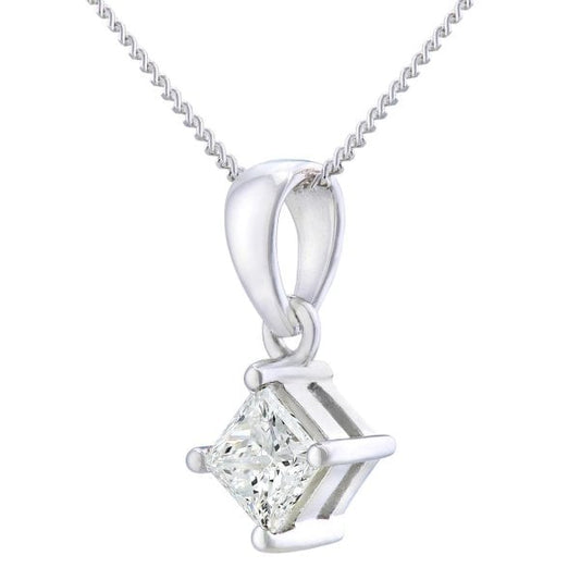 0.50ct Diamond, 18k White Gold Solitaire Pendant