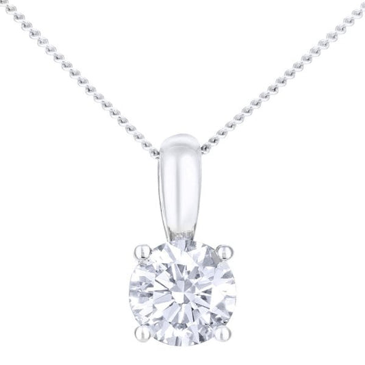 0.50ct Diamond, 18k White Gold Solitaire Pendant
