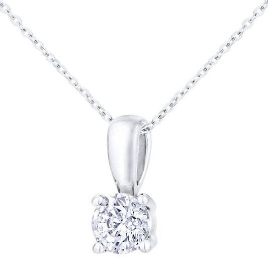 0.50ct Diamond, 18k White Gold Solitaire Pendant