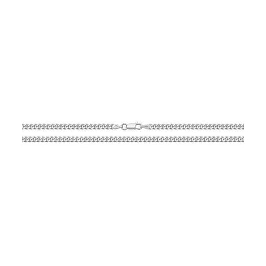 SILVER CLOSE CURB NECKLACE 18"