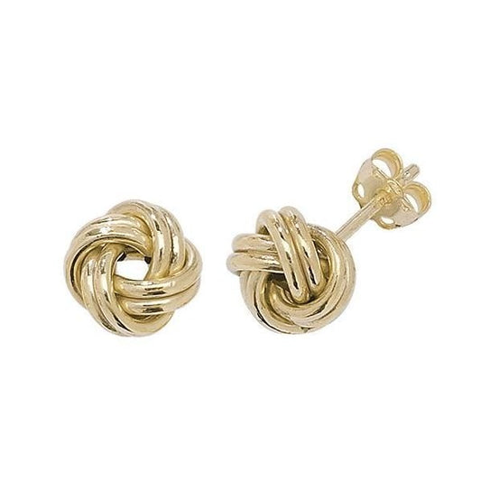 9ct Yellow Gold Double Knot Stud Earrings
