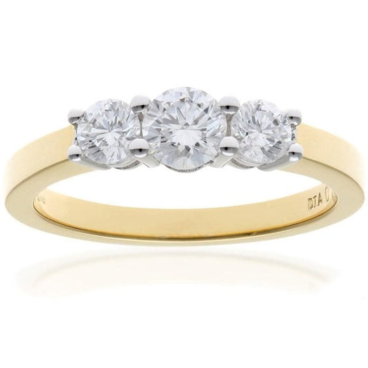 0.75ct Diamond, 18k Yellow Gold Ring - Size N