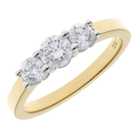 0.75ct Diamond, 18k Yellow Gold Ring - Size N