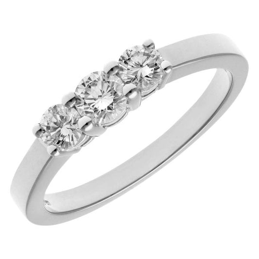 0.5ct Diamond, 18k White Gold Ring - Size P