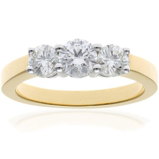 1.00ct Diamond, 18k Yellow Gold Ring - Size N