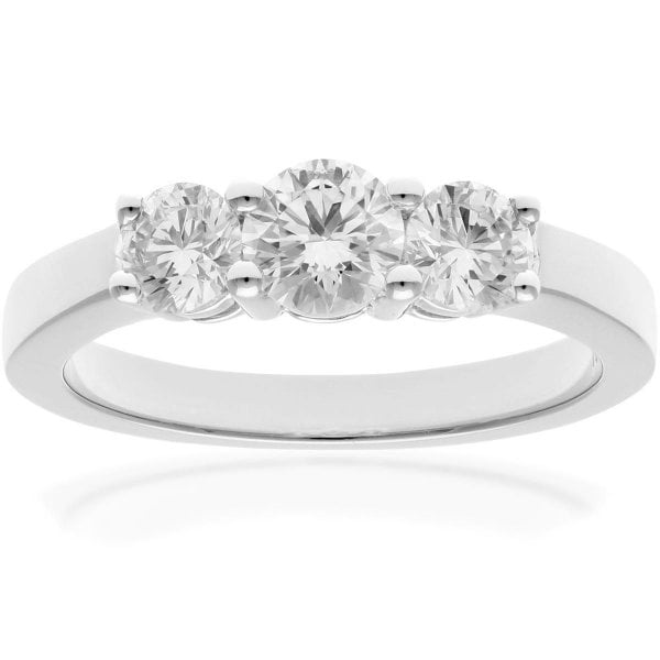 1.00ct Diamond, 18k White Gold Ring - Size P
