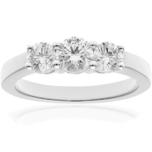 1.00ct Diamond, 18k White Gold Ring - Size P