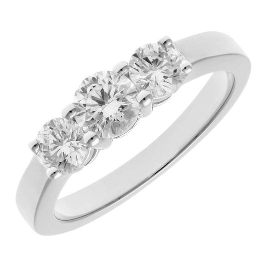 1.00ct Diamond, 18k White Gold Ring - Size P