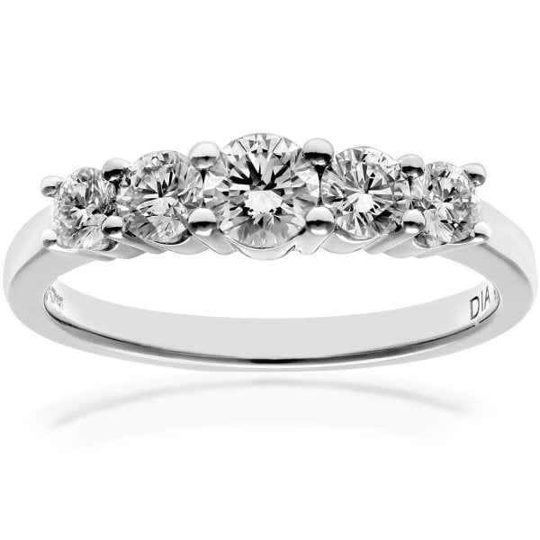 0.75ct Diamond, 18k White Gold Ring - Size P