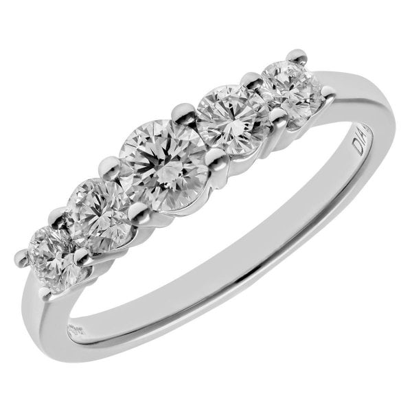 0.75ct Diamond, 18k White Gold Ring - Size P
