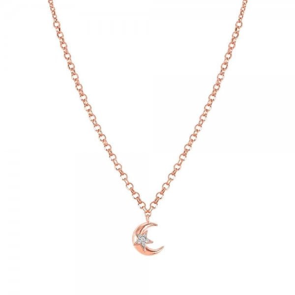 Sweetrock Romance Rose Gold Plated Moon Necklace