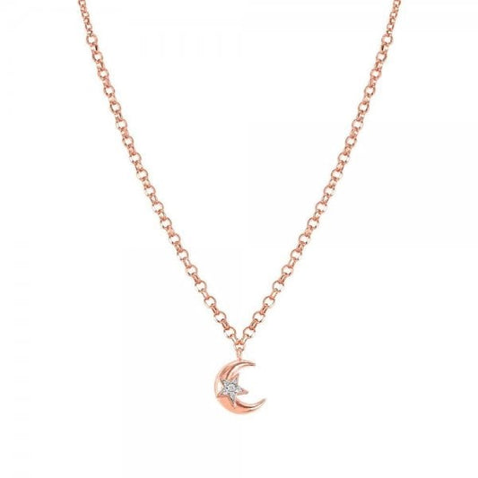Sweetrock Romance Rose Gold Plated Moon Necklace