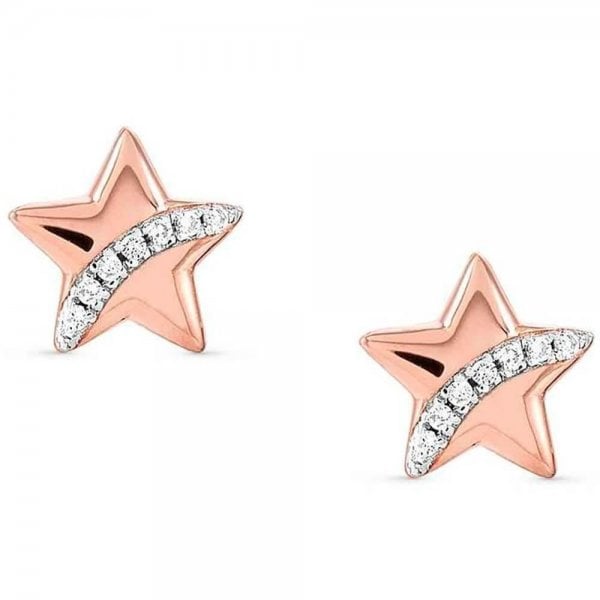 Sweetrock Romance Rose Gold Tone Star Earrings