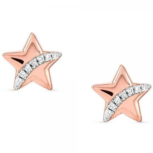 Sweetrock Romance Rose Gold Tone Star Earrings
