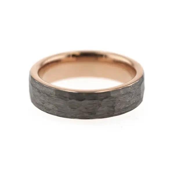 Gents Tungsten Ring Rose IP Plated - Size 62