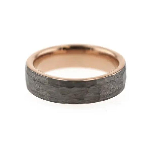 Gents Tungsten Ring Rose IP Plated - Size 62