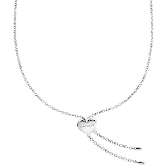 EX-DISPLAY Stainless Steel Chain & Heart Slider Necklace