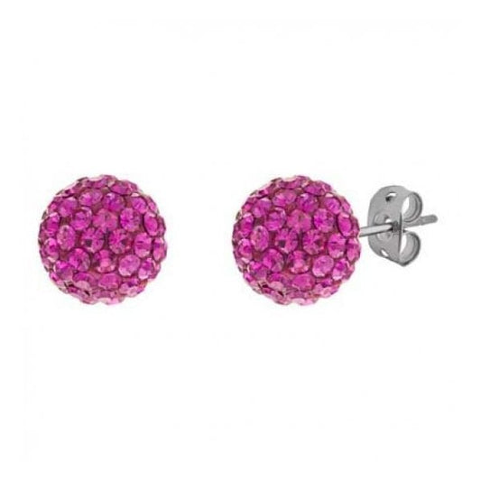 10mm Cerise Pink Titanium Earrings