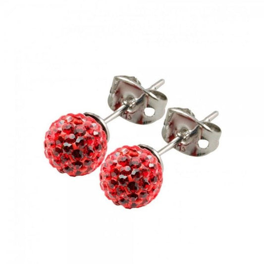 6mm Red Titanium Earrings