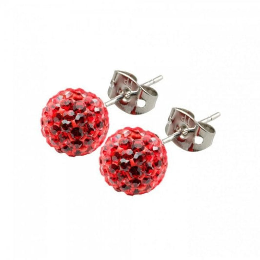 8mm Red Titanium Earrings