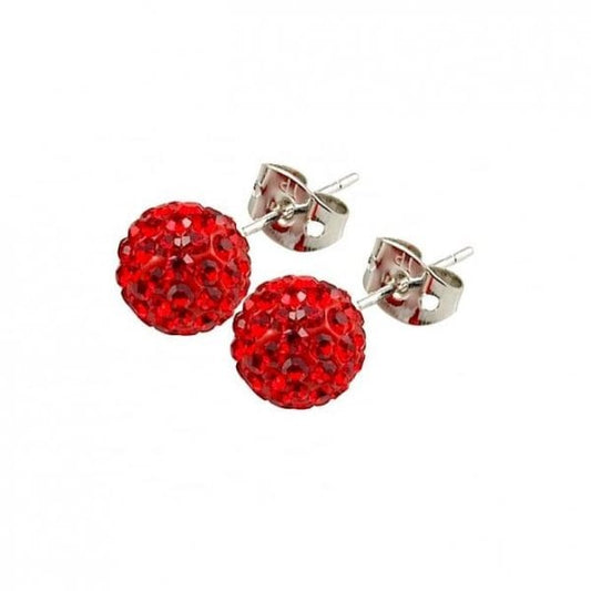 10mm Red Titanium Earrings