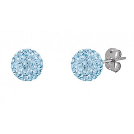 10mm Light Blue Titanium Earrings