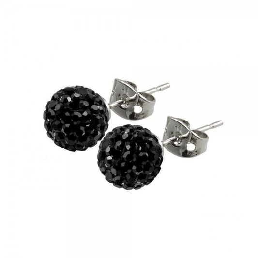 8mm Black Titanium Earrings