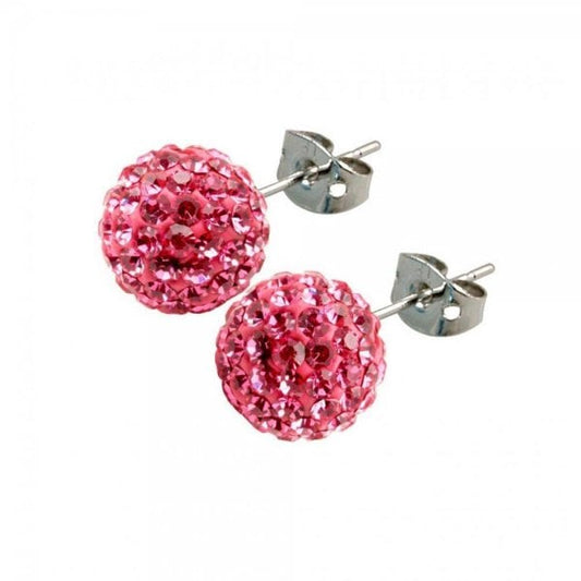 10mm Pink Titanium Earrings