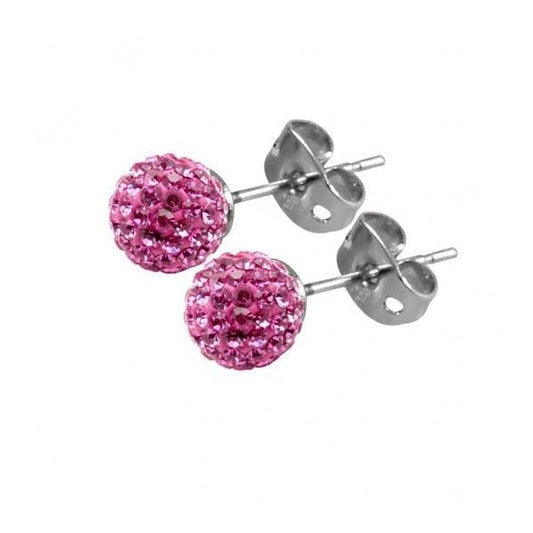 6mm Pink Titanium Earrings