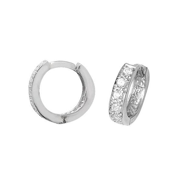 Silver Hinged CZ Earrings