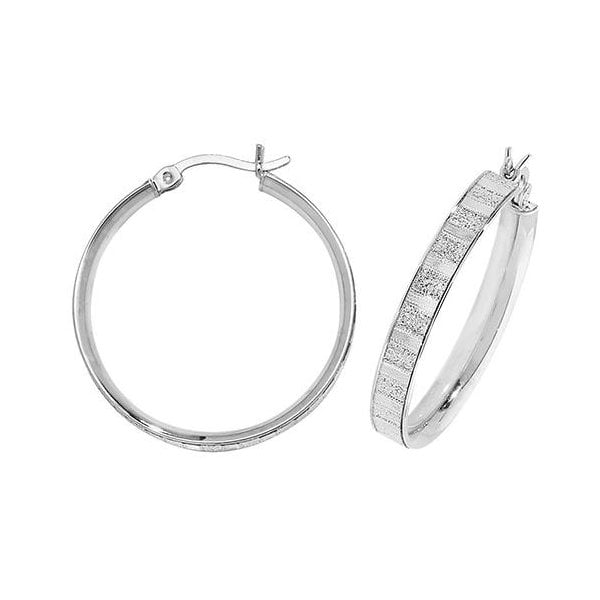 Silver 25mm Moondust Hoop Earrings
