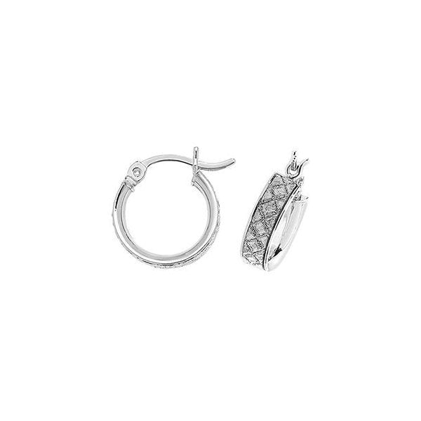 Silver 10mm Moondust Hoop Earrings