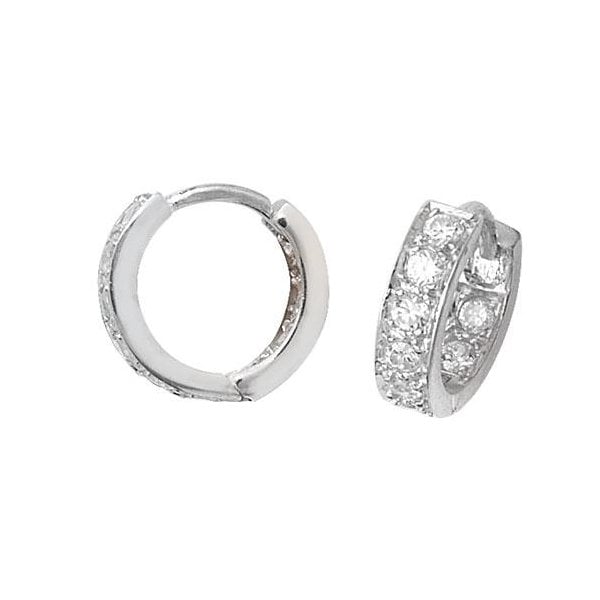 Silver Hinged CZ Earrings