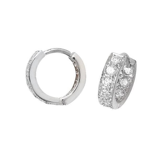 Silver Hinged CZ Earrings