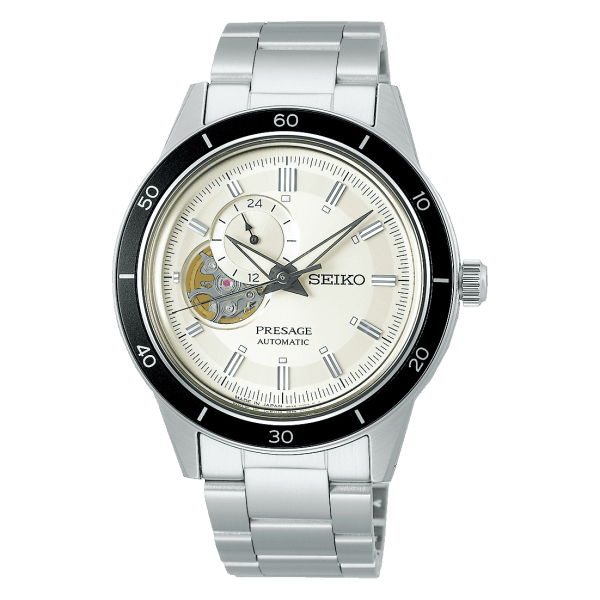 Seiko Presage Black & Silver Automatic Watch