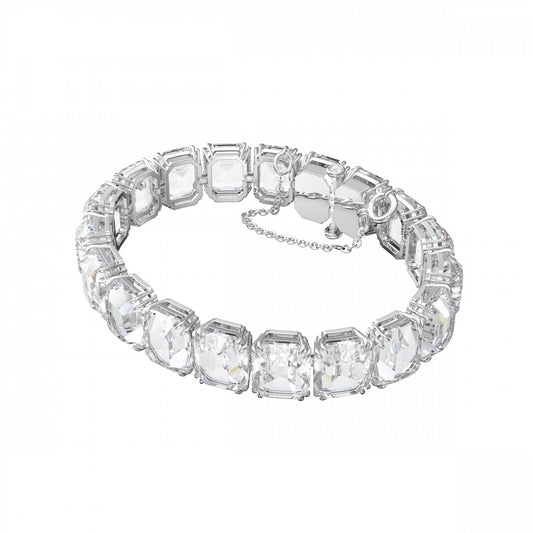 Millenia bracelet, Octagon cut crystals, White,
