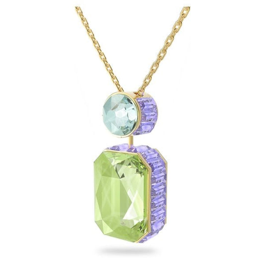 Orbita necklace, Octagon cut crystal, Multicolored
