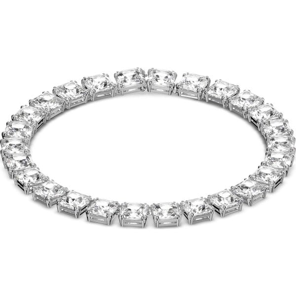 Millenia necklace, Square cut crystals, White