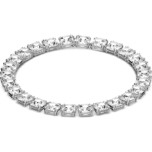Millenia necklace, Square cut crystals, White