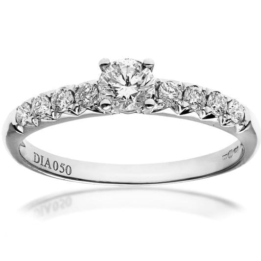 RESERVED/SPECIAL ORDER: 0.50ct Diamond, 18k White Gold Ring - SIZE Q