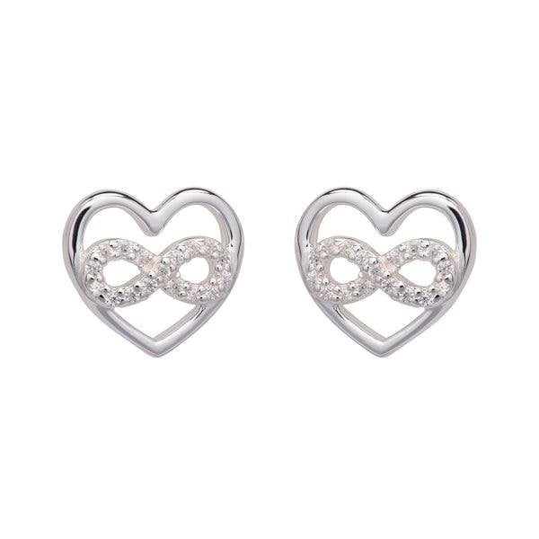 Ladies Sterling Silver 925 Stud Earrings with CZ