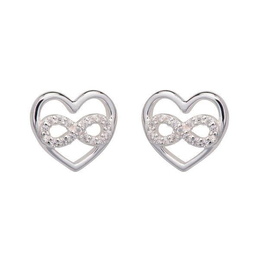Ladies Sterling Silver 925 Stud Earrings with CZ