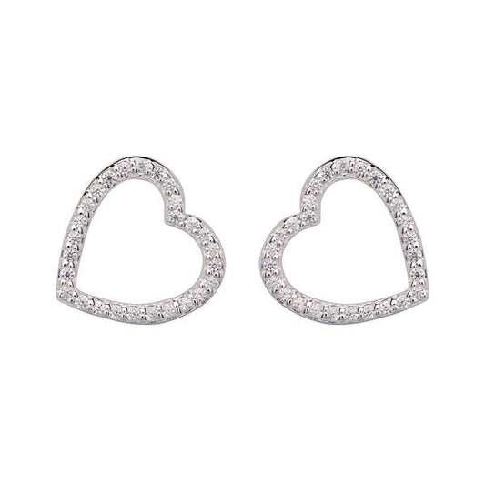 Sterling Silver Stud Earrings with CZ