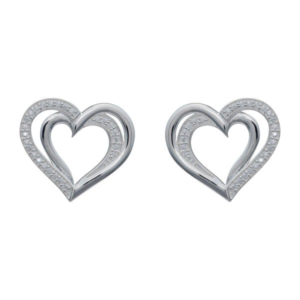 Sterling Silver Stud Earrings w/ CZ