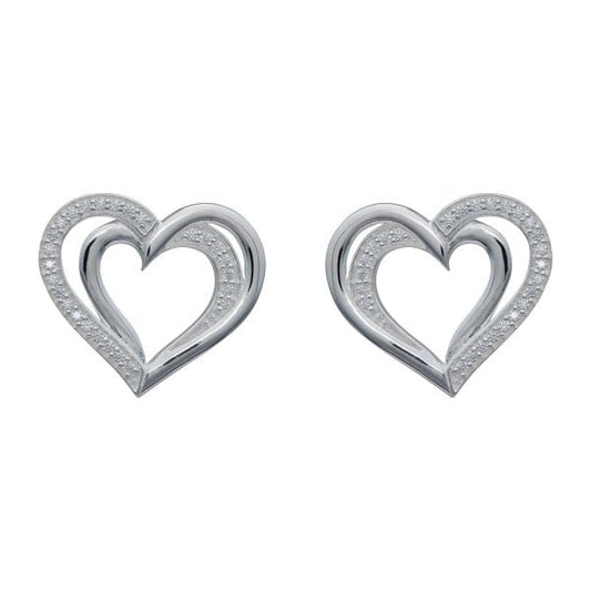 Sterling Silver Stud Earrings w/ CZ