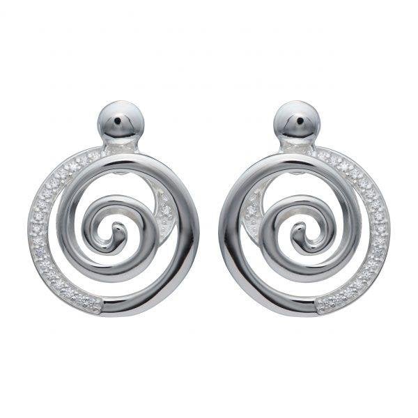 Sterling Silver Drop Earrings w/ CZ