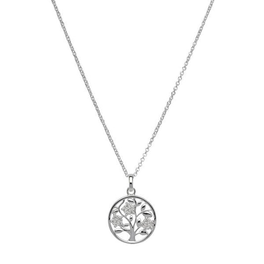 Sterling Silver Pendant & Chain w/ CZ