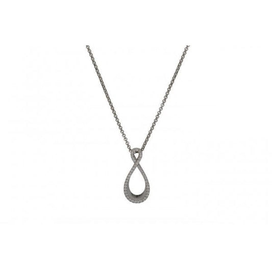 Silver Pendant & Chain - Rhodium Plating & CZ