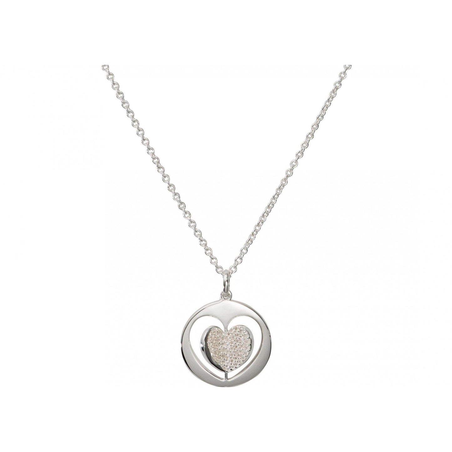 Silver Pendant & Chain with CZ